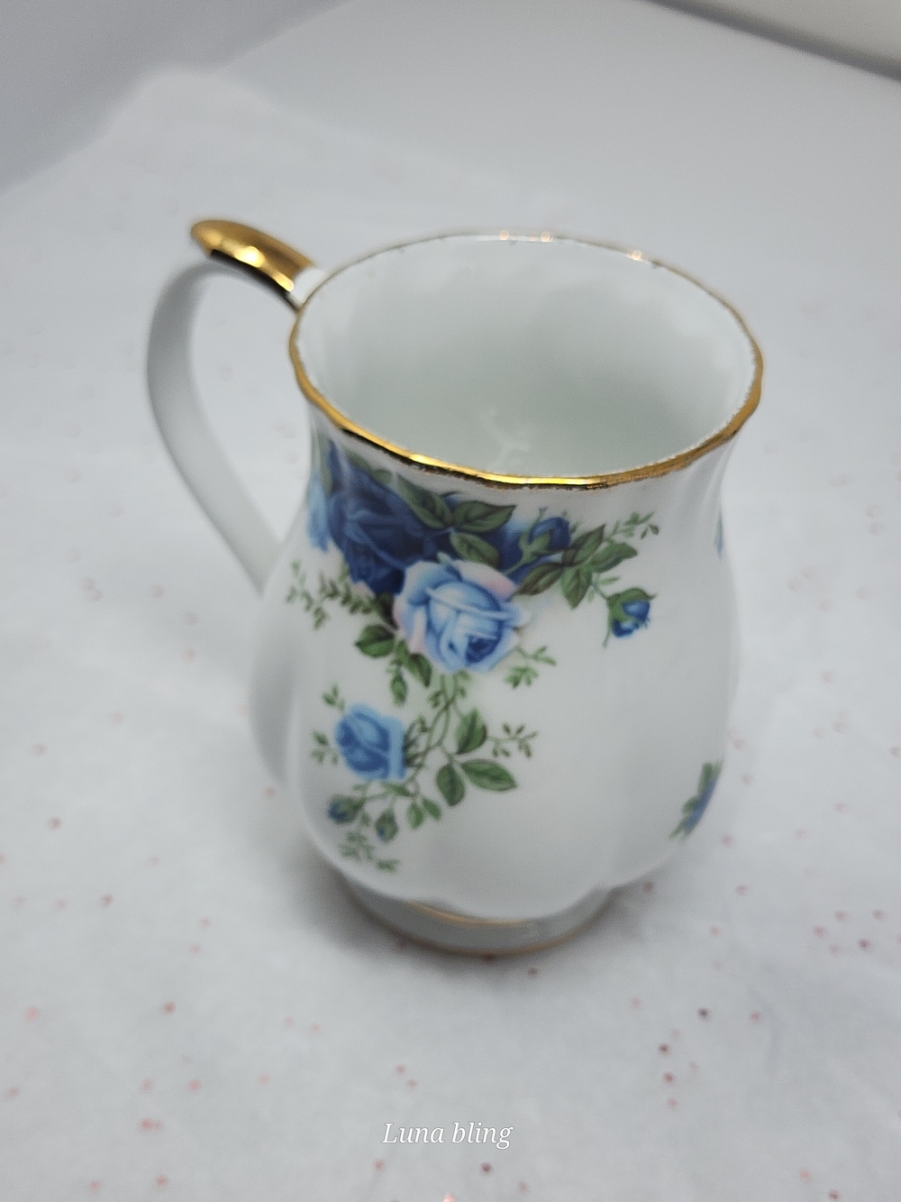 Royal Albert Blue Rose Gold-Trim Porcelain Mug - Picture 2 of 4